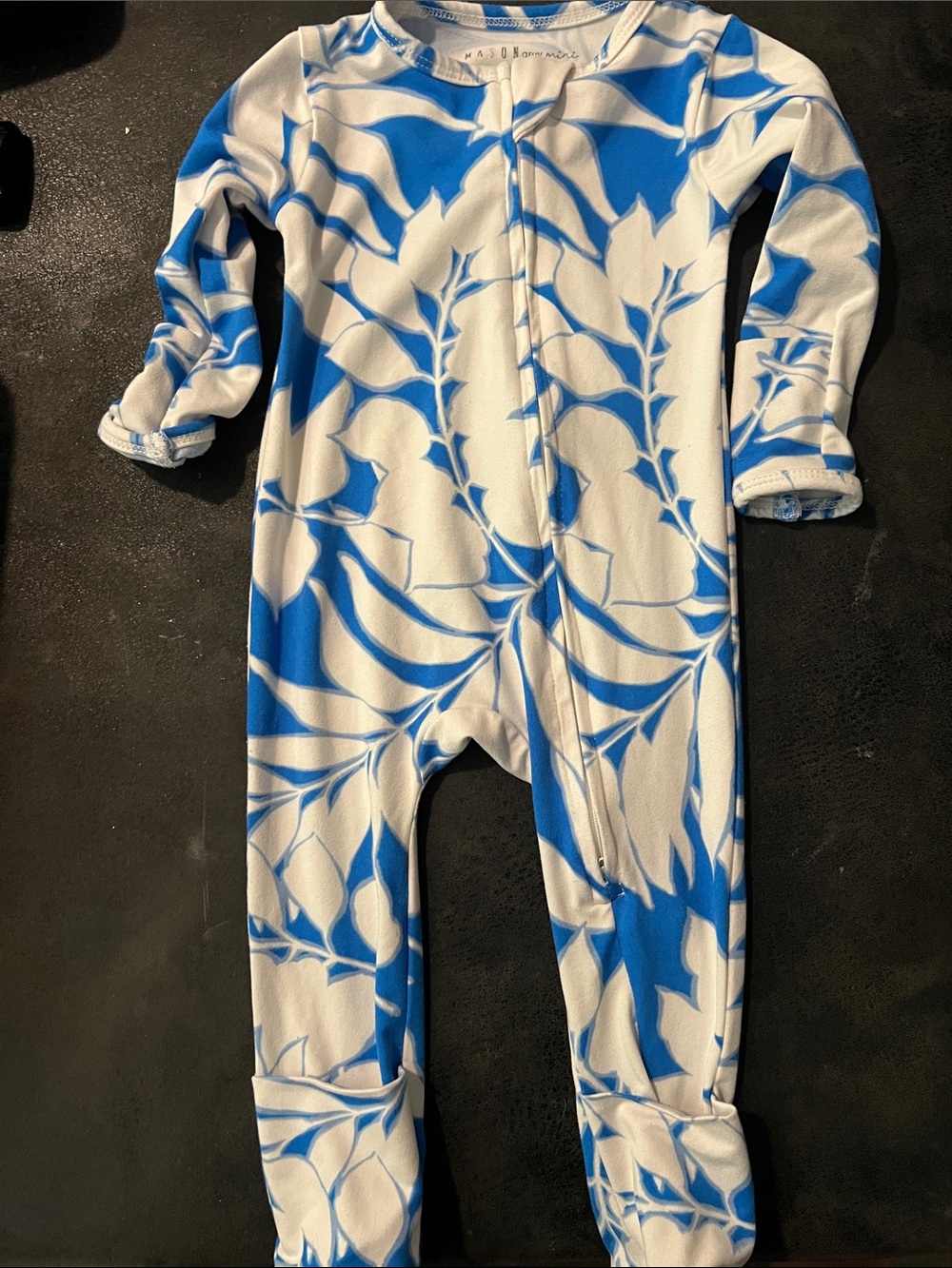 Mason gray mini zipper onesie size 3-6m